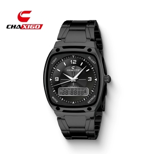 CHAXIGO 6137 นาฬิกาข้อมือแบรนด์สปอร์ตสำหรับผู้ชายสไตล์ธุรกิจสายเหล็กทรงสี่เหลี่ยมมัลติฟังก์ชั่นส่องสว่างกันน้ำนาฬิกาควอทซ์ - Product Image 4