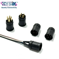 Conector Circular Hembra M12 de 4 Pines para Montaje en Panel Trasero, Codificación A, para Máquina de Marcado Láser y Controlador de Movimiento
