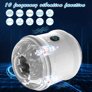 Airplane Cup 10-Frequency Dual Channel <b>Vibration</b> USB Magnetic Charging Male Penis Training Masturbator Adult Sex - Product Image 3
