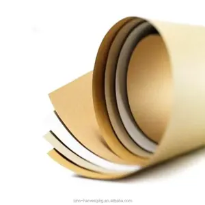 Fabricante 100%, capa frontal de pulpa de madera, parte superior blanca, parte posterior, prueba marrón, revestimiento Kraft, tablero de papel para cajas de paquetes