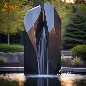 Nhóm D&Z thiết kế và sản xuất theo yêu cầu các tiểu cảnh nước trang trí ngoài trời, thác nước tường đen hiện đại, thủ công, cỡ lớn. - Product Image 5