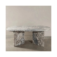 Table basse en marbre Calacatta Viola de luxe moderne, comptoir de cuisine, salle à manger, salon, ensemble de table et de chaises pour 8 personnes en marbre