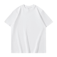 Kaus katun lengan panjang 220g pria, T-Shirt katun 100% desain Solid gaya kasual kelas berat pendek setengah lengan