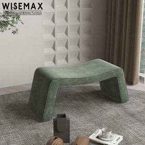 WISEMAX mobilya fabrikası toptan kavisli şekli tezgah sandalye süet kumaş osmanlı oturma odası yatak odası için - Product Image 1