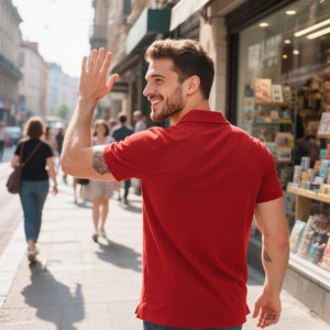 Camiseta de Manga Corta de Alta Calidad, Transpirable, de Diseño Personalizado, Informal de Negocios, de Marca, de Poliéster y Algodón, Básica, Unisex - Product Image 2