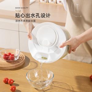 Essoreuse manuelle pour légumes Mumu, sécheuse à légumes en plastique, lave-salade multifonctionnel, capacité 5L - Product Image 4