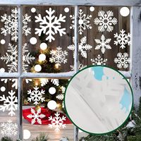 Pegatinas Autoadhesivas para Ventanas con Diseño de Copos de Nieve, Decoración Navideña de Invierno, Etiquetas de Papel