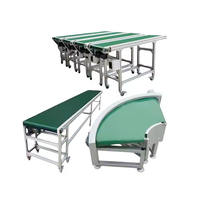 90 graden en 180 graden bocht PVC voedselveilige transportband, aanpasbare modulaire bochttransportband voor fruit en groenten