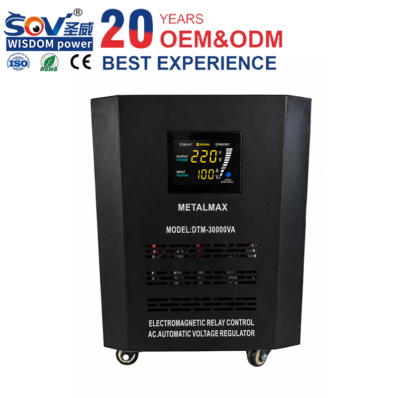 Single Phase 30KVA Automatic AC <strong>Voltage</strong> <strong>Regulator</strong> 45-<strong>280V</strong> <strong>Input</strong> 220V Output Electronic Relay Stabilizer with LED Display