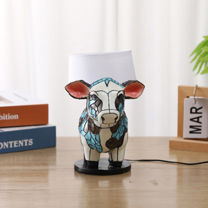 Creative Cow Shaped LED Lamp Resin Statue Decorative Table Light <b>USB</b> <b>Plug</b> Luminous Animal Night Light For Home Bedroom Desk - Product Image 1