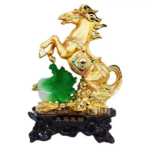 Maßge schneiderte handgemachte Vintage hochwertige Pferdes tatue Büro Home Desktoe Ornament Jade Kohl Ornamente Lucky Opening