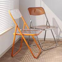 Chaise de salle à manger pliante moderne de haute qualité, design compact rouge, rangement facile pour la maison et l'hôtel