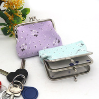 Logo Kustom 4 Inci PU Kantong Koin Dompet Wanita Kunci Ganda Tas Kosmetik Gesper Tas Clutch Tas Lipstik Penutupan Snap