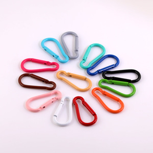 Colorful Zinc Alloy Carabiners D Shape Portable Keychain Accessories For DIY Jewelry Making <b>Spring</b> 2024 - Product Image 2
