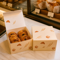 Boîte à dessert en carton alimentaire à plat pour boulangerie, emballage de vente au détail, fourniture OEM ODM pour présentoir de pâtisserie, personnalisation sur mesure