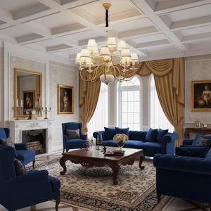 Lustre en laiton de style français de luxe, abat-jour à franges en cristal, <span class=keywords><strong>plafonnier</strong></span> multi-bras pour projet immobilier - Product Image 5