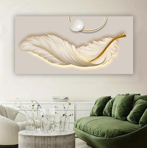 Tóm tắt lông Tempered Glass pha lê sứ tường nghệ thuật/hiện đại trang trí nội thất Vàng Hươu vải in trang trí tường nghệ thuật - Product Image 2
