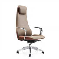 Chaise de bureau de direction en cuir moderne à dossier haut, design ergonomique, hauteur réglable, fonctionnalité de roulement, confort et soutien maximum