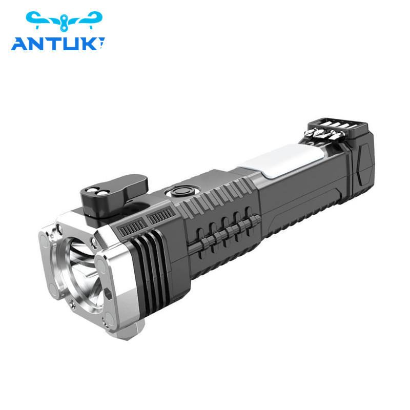 Portable Rechargeable Flashlight with Side Light, Safety Hammer ...