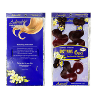 Extensions de Cheveux Synthétiques Ondulés (Body Wave) – Lots de 6 Mèches de 10, 12, 14 Pouces – Offre Spéciale – Couleur 1B Noir – Pose Rapide