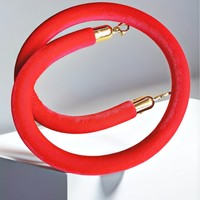 Barrières de contrôle de foule en acier inoxydable rouge avec poteaux à corde, protection IP10 non réfléchissante, 1,5 m x 32 cm x 32 cm