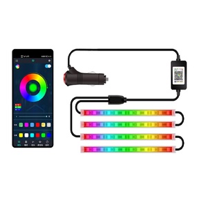 <span class=keywords><strong>USB</strong></span> điều khiển âm nhạc LED môi trường xung quanh đèn xe nội thất bầu không khí ánh sáng tự động trang trí ma thuật footwell chiếu sáng với chế độ đồng bộ - Product Image 2