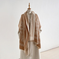 Écharpe en cachemire élégante de haute qualité, écharpes populaires à motifs double face pour femmes, Bufanda De Camelia, châles d'hiver épais et chauds