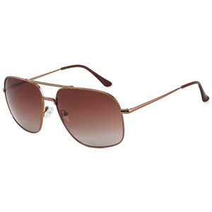 Lunettes de soleil polarisées carrées à double pont, monture métallique, protection UV400, en stock, logo personnalisé - Product Image 1