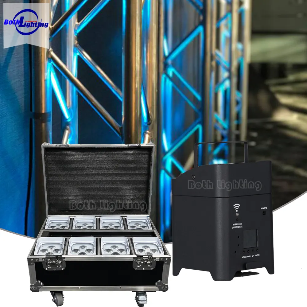 DJs UPlights Both Lighting Smart DJ S4 RGBWA UV 4*18W LED battery wireless DMX up lighting APP control for wedding party club