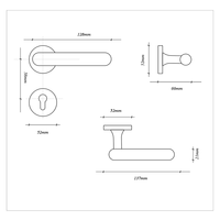 Serrure de porte intérieure chromée pour chambre, silencieuse, avec poignée symétrique et mécanisme de levier d'entrée pour usage domestique
