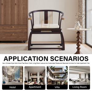Nuova Poltrona Artigianale in Stile Cinese in Legno Massello Antico Ecologico per <span class=keywords><strong>Camera</strong></span> <span class=keywords><strong>da</strong></span> Letto e Soggiorno Personalizzabile con Schienale - Product Image 3