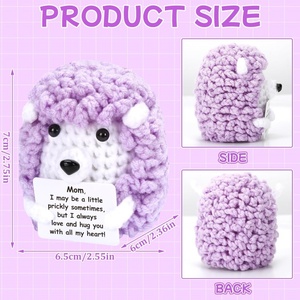 Mini Erizo Positivo y Adorable, Hecho a Mano con Ganchillo, para Mamá, de Hija, <span class=keywords><strong>Hijo</strong></span>, Niños, Regalos Divertidos de Cumpleaños - Product Image 5