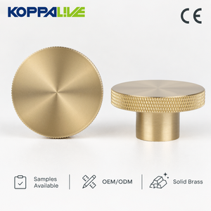 Koppalive Antik-Bronze Gerändelte Strukturierte Kleine Schranktürknöpfe Gebürsteter Massiver Messing Möbel- und Schubladenknöpfe - Product Image 1