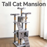 Arbre à chat pour grands chats avec plusieurs poteaux à gratter en sisal, trois plateformes de repose et un grand espace d'activités
