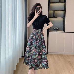 <span class=keywords><strong>2024</strong></span> nouveau chinois Patchwork faux deux pièces taille-cintrage minceur bouffée élégant Socialite Style <span class=keywords><strong>petite</strong></span> robe noire 8688 - Product Image 4