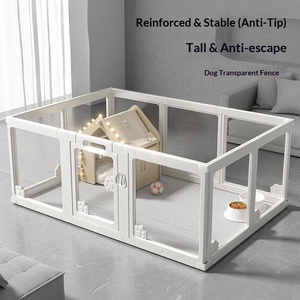 <span class=keywords><strong>Barrière</strong></span> transparente en acrylique Panorama pour animaux de compagnie, idéale pour les chiens de petite et moyenne taille, utilisable comme clôture, cage intérieure ou lit pour animaux de compagnie. - Product Image 2