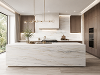 Dalles de marbre Bianco Lasa Vena Oro polies, coupées sur mesure, carreaux, panneaux muraux, comptoirs de cuisine et dessus de meubles de salle de bain sur mesure