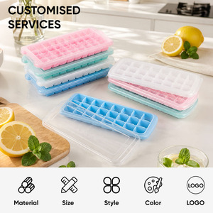 Bac à glaçons en silicone 24/36 compartiments avec couvercle, moule à glaçons de qualité alimentaire à poussoir pour congélateur, cuisine, bar et fêtes - Product Image 2