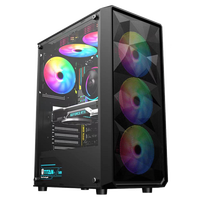 Ruix Diamond Left Side Tempered Glass Gaming Case ATX Mid Tower with 'Diamond' Pattern Mesh Panel Chassis in Stock