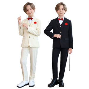 Traje de Caballero para Niños, Estilo Británico con Flores, Traje de Boda para Niño, Disfraz para Actuaciones, Esmoquin para Adolescentes, Traje Elegante para Niño - Product Image 1