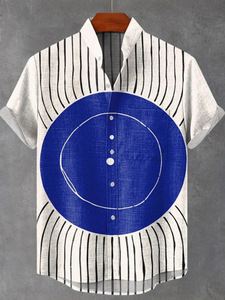 Camisa de Seis Botones con Estampado Tribal Digital para Hombre, Estilo Europeo y Americano, Verano HOHI - Product Image 2