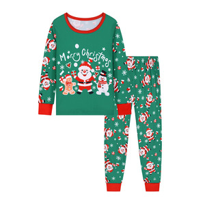 2025 filles garçons père noël pyjamas à manches longues 2 pièces <span class=keywords><strong>pyjama</strong></span> ensemble enfants pyjamas de noël - Product Image 1