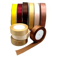 Ruban en satin recyclé 100% polyester de haute qualité, 20 mm, couleur unie, simple face, personnalisé, pour boîtes cadeaux de fleurs fraîches