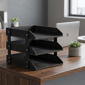 Premium 3 Tier Document <b>Tray</b> Organizer Office File Holder Desk <b>Paper</b> Storage Rack for Documents Letters and Files - Product Image 4