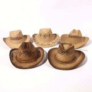 Spring and Summer New Western Cowboy <b>Hat</b> Cross Border Knight <b>Hat</b> Sunshade Retro Style <b>Straw</b> <b>Hat</b> - Product Image 2