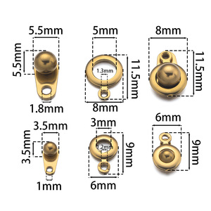 Stainless Steel <b>Snap</b> Clasps Round Gold Silver For <b>Bracelet</b> Making Jewelry Findings AC4752 - Product Image 2