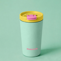 Mug isotherme à double paroi en acier inoxydable avec couvercle rabattable 304