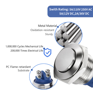 16Mm Ip65 Drukknop Schakelaar Paneel Moer Schroefdraad Vergrendeling Moer Roestvrij Staal Aluminium Hoofd Knop Voor Huishoudelijke Apparatuur - Product Image 6