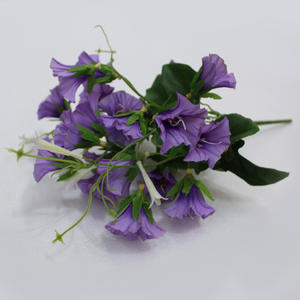 Vente chaude Bouquet de fleurs artificielles Petunias Gloxinias en plastique à feuilles pour jardin d'intérieur, porche, fenêtre, Nouvel An - Product Image 4