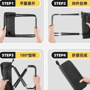 เก้าอี้พับแบบพกพาสำหรับเดินทาง เก้าอี้น้ำหนักเบาขนาดกะทัดรัดสำหรับตกปลา ตั้งแคมป์ ใช้กลางแจ้ง แบบกระเป๋าถือ เบาะนั่งพับได้ - Product Image 4